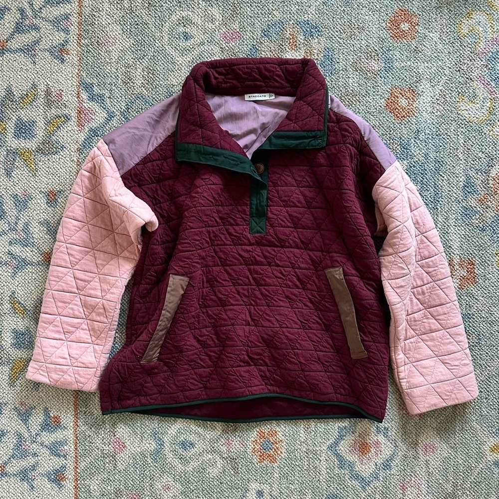 multi-colored quilted pullover - image 1